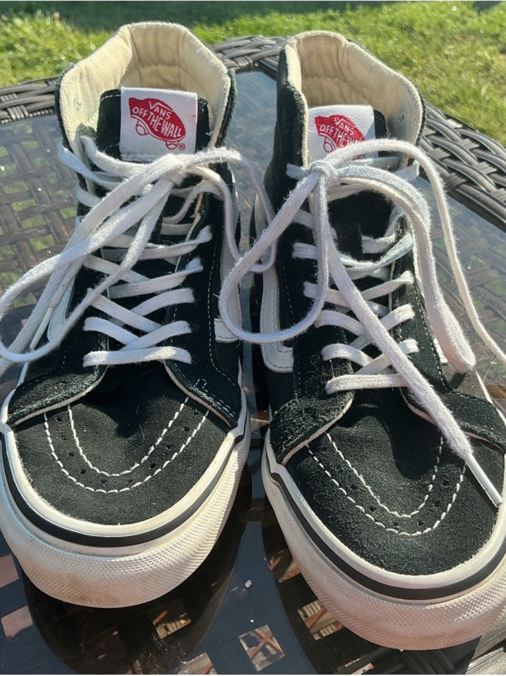 Vans Black & White High Top Skate Shoes